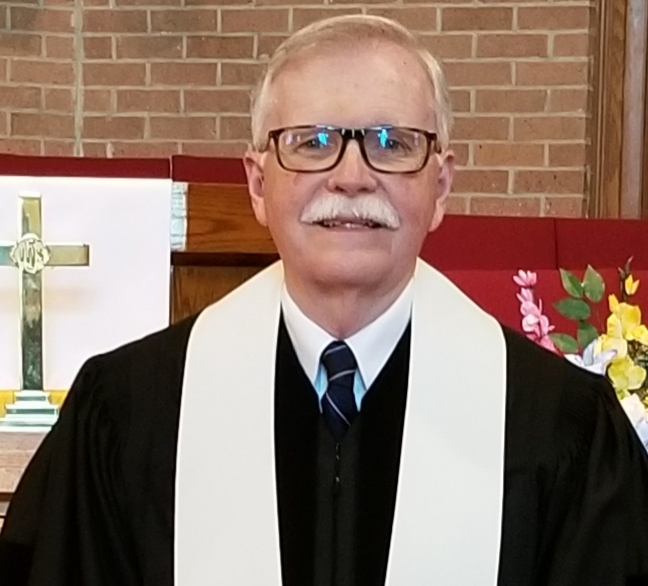 Rev. Charles Wilbanks, pastor of Herbert Memorial United Methodist Church, in the sanctuary
